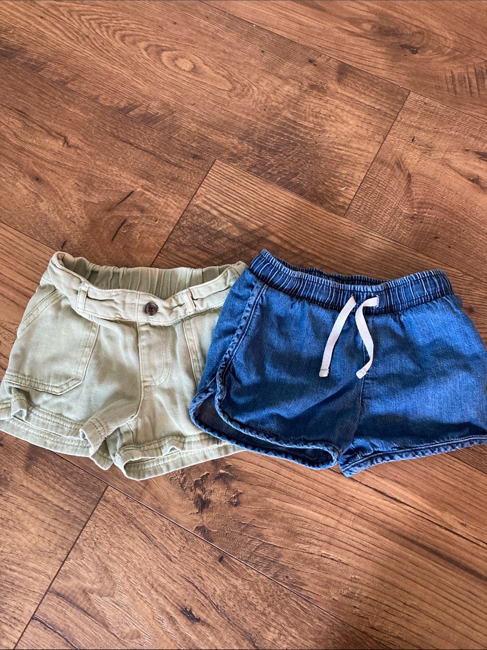 Cat & Jack Girls Three-Pack Shorts - Hot Pink, Denim Blue, Light Green